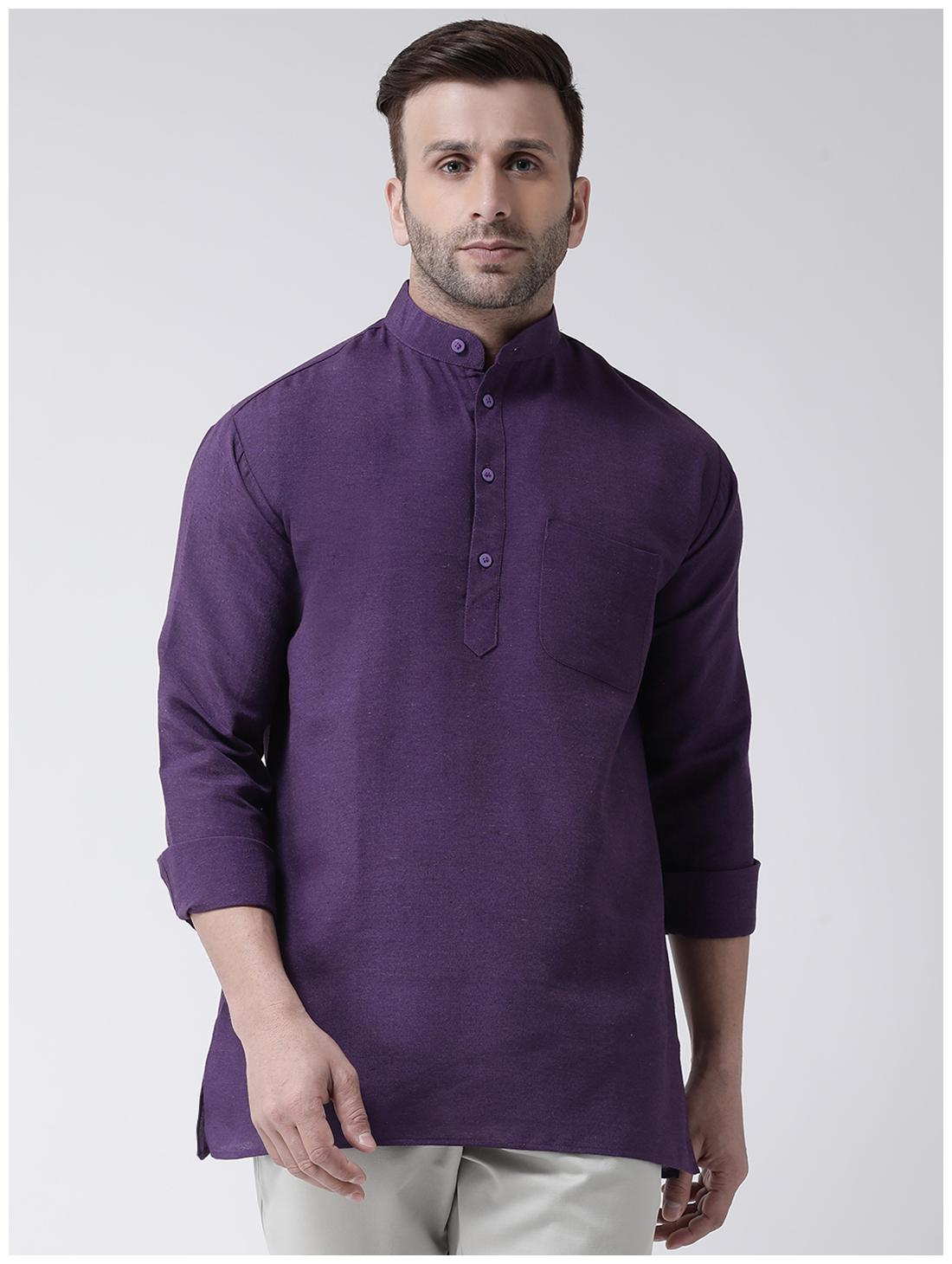 

KHADIO Men Purple Regular Fit Kurta