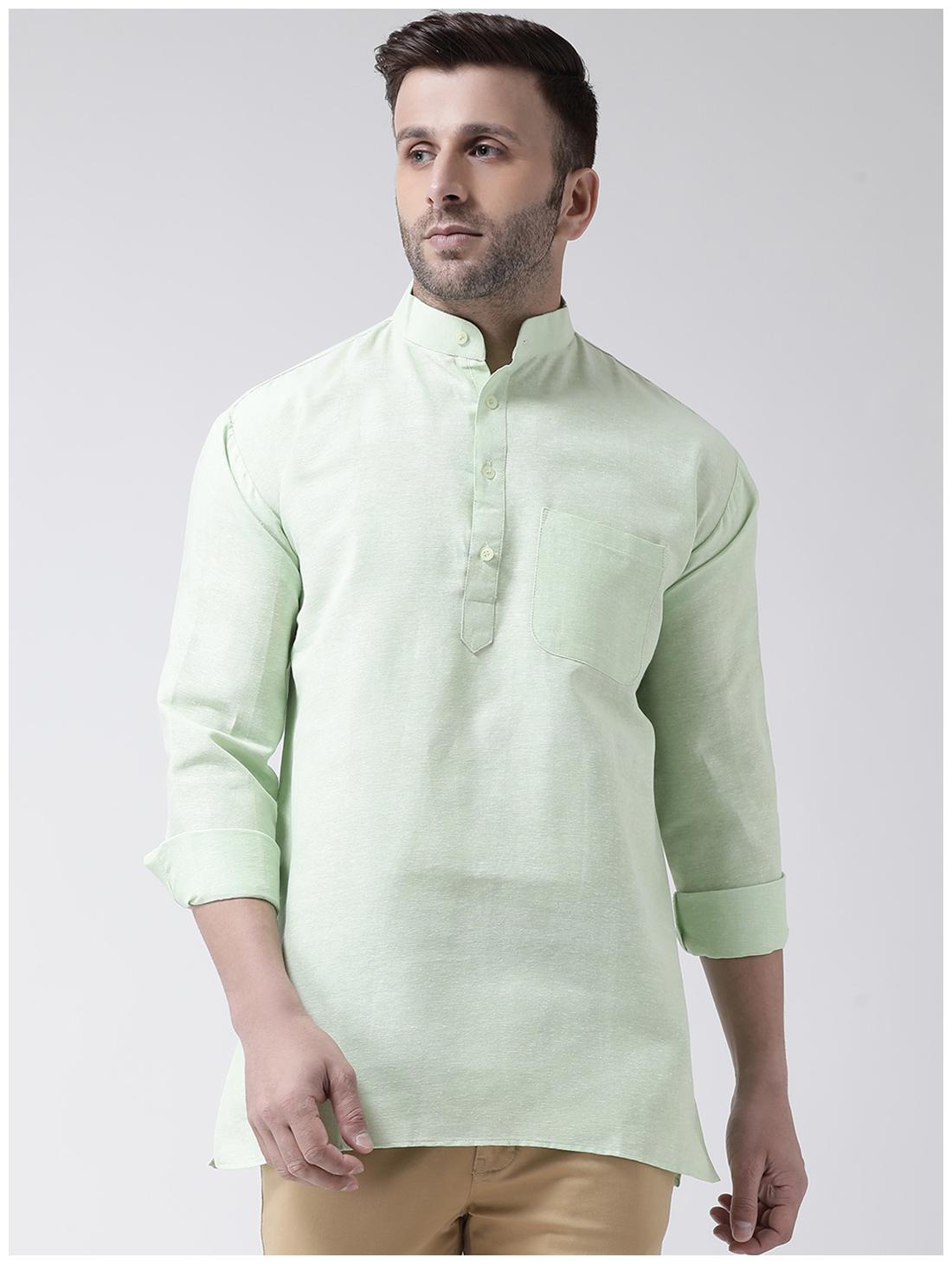 

KHADIO Men Green Regular Fit Kurta