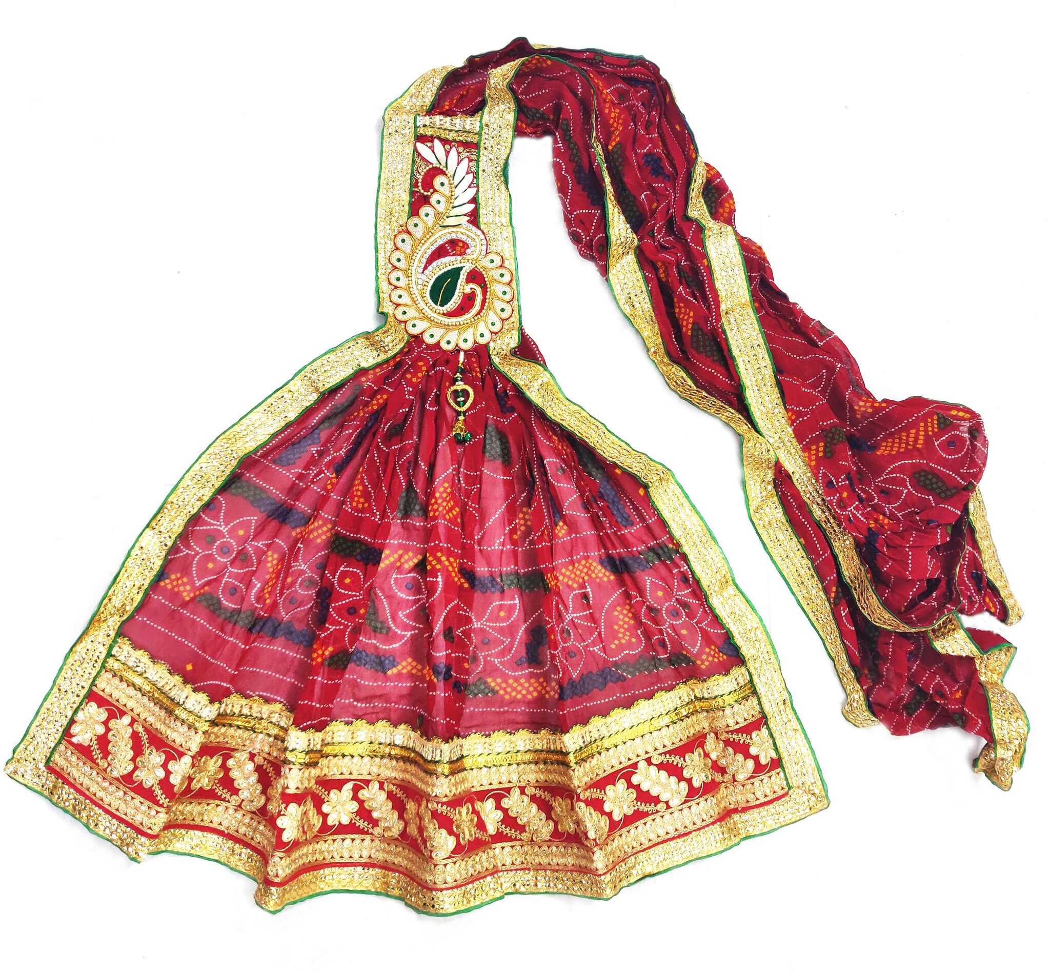 

Khatushyam Creations Women Cotton Stole -Red