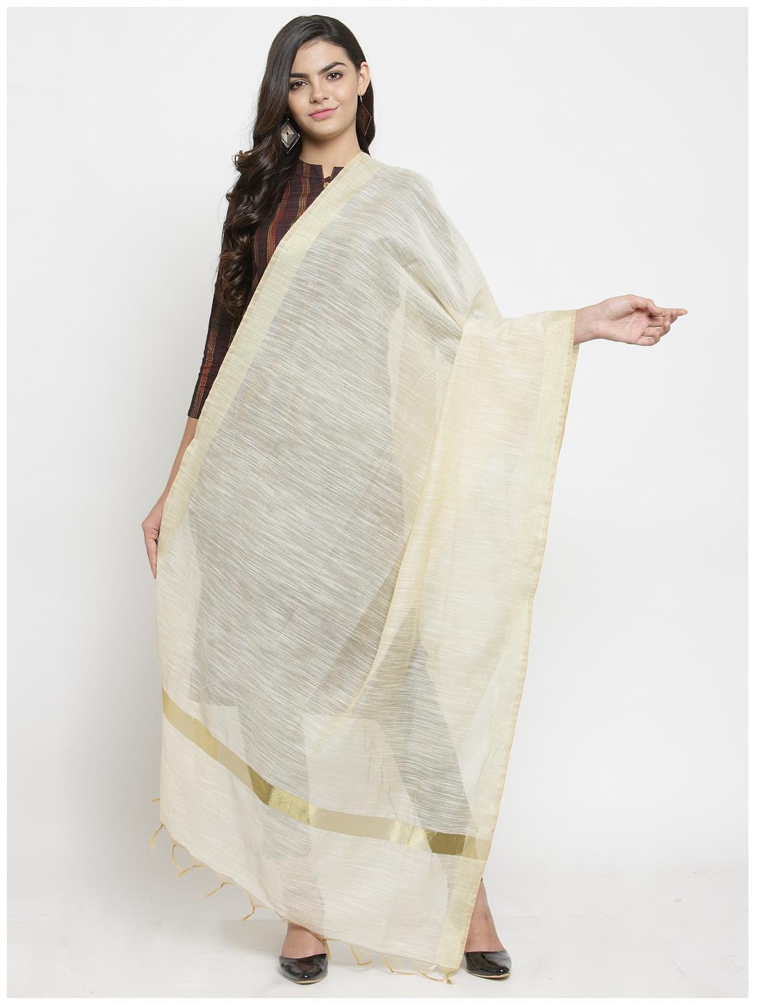 

KIAASA Blended Solid Beige Dupatta
