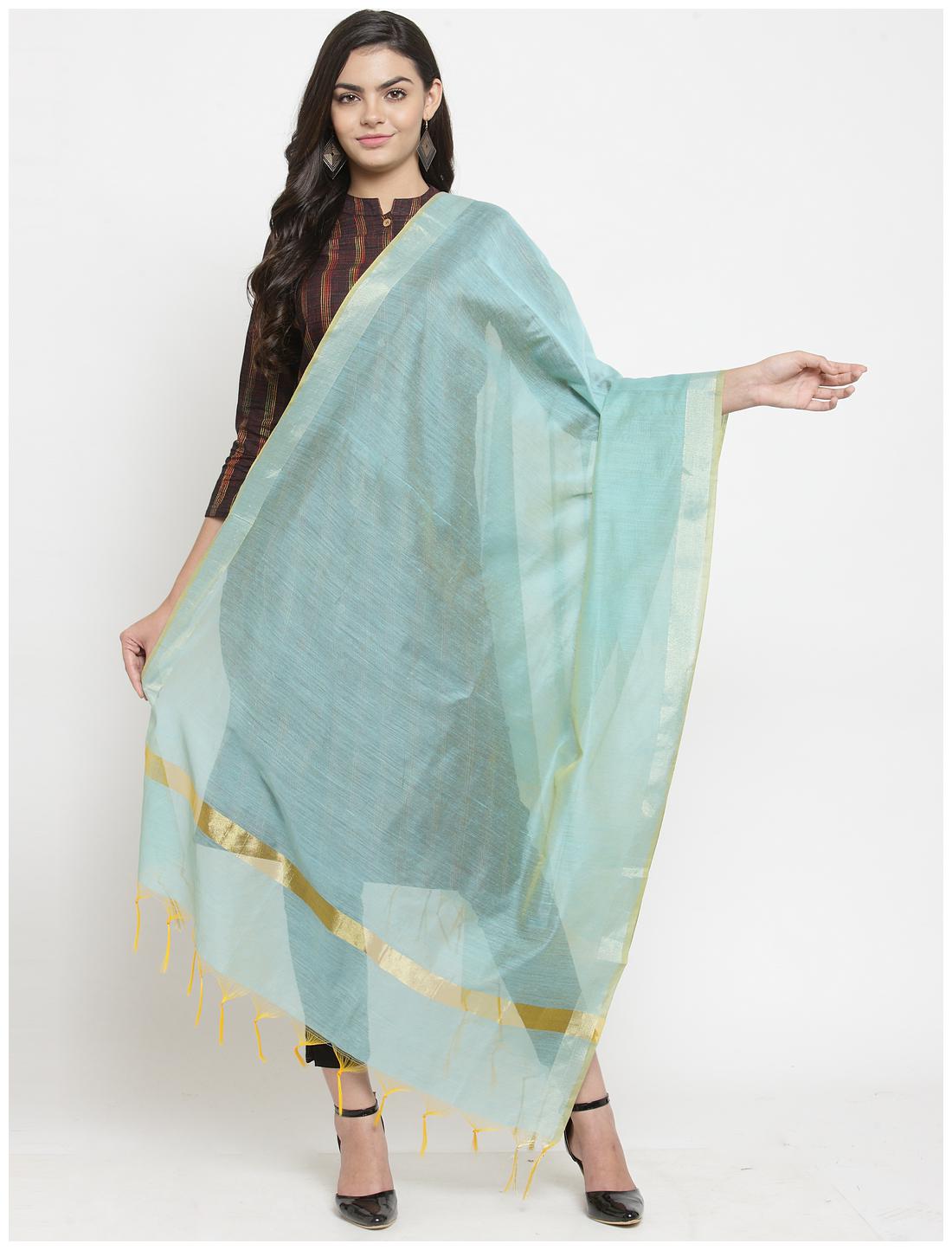 

KIAASA Blended Solid Turquoise Dupatta