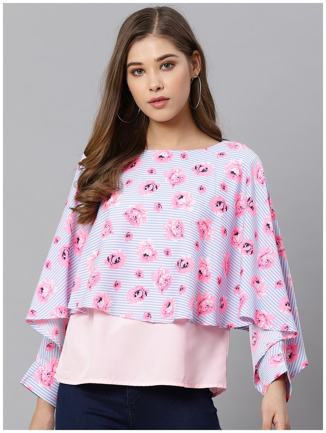 

KIAASA Women Floral Regular top - Pink