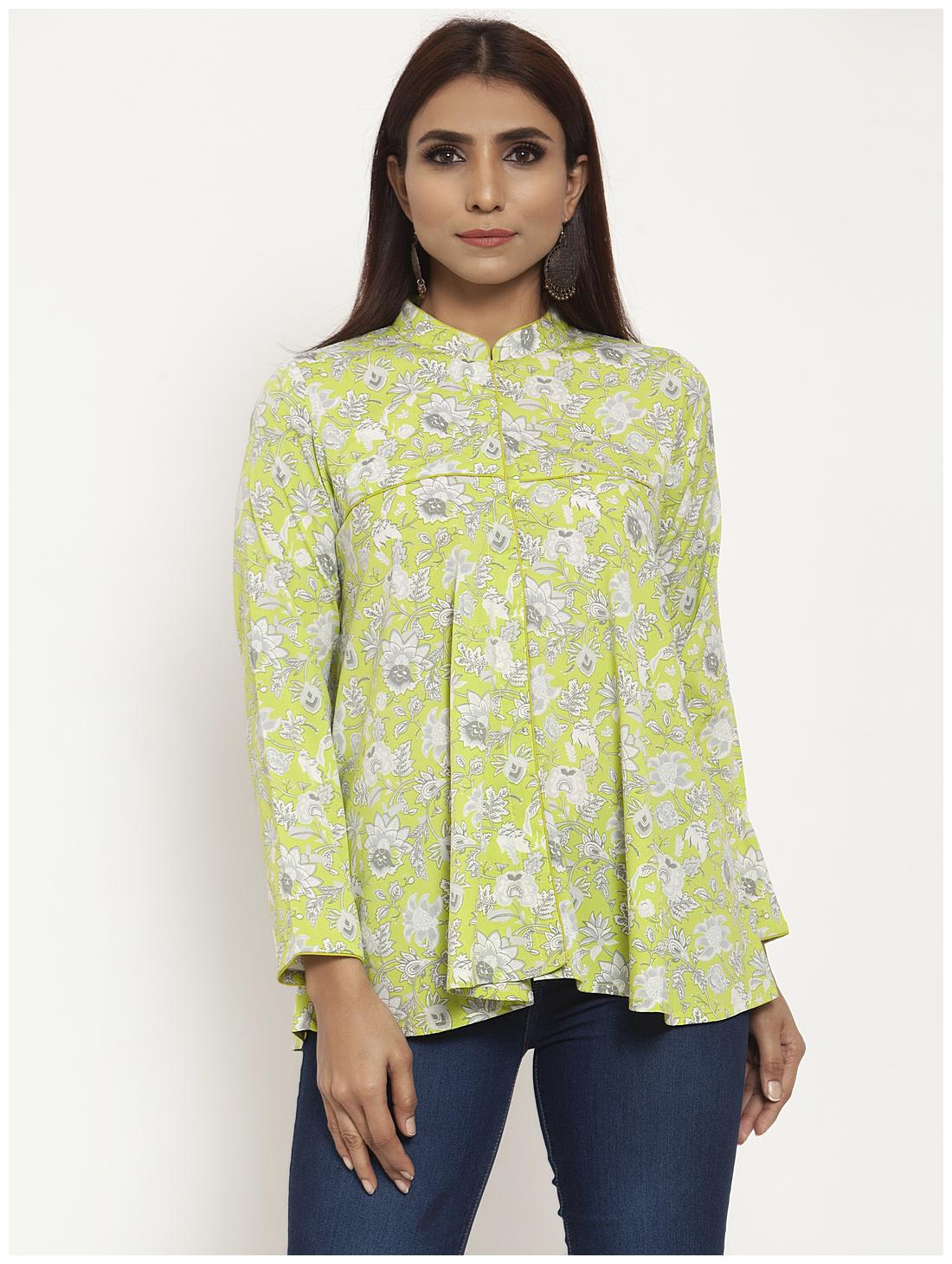 

KIAASA Women Floral Regular top - Green