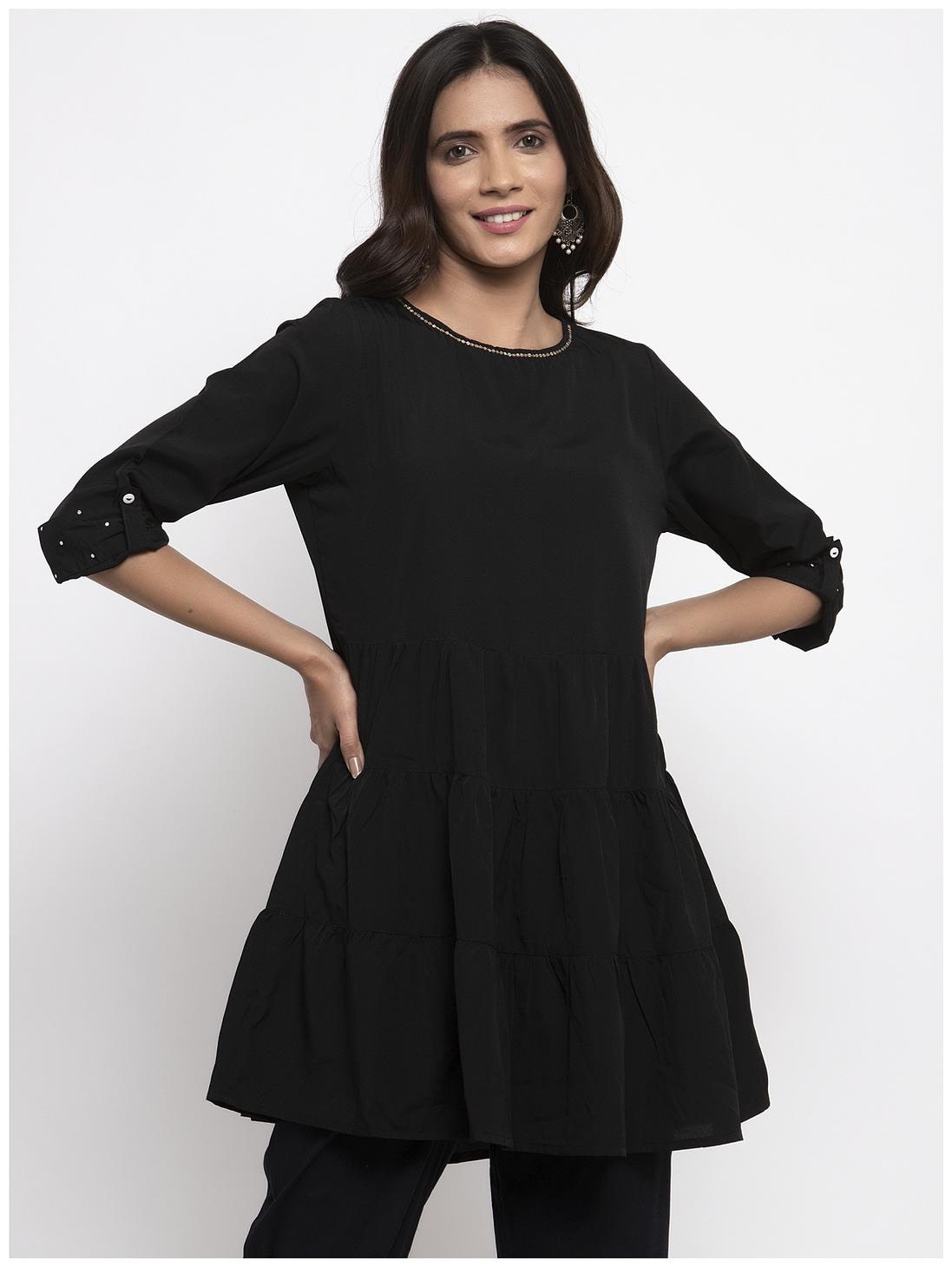 

KIAASA Women Solid Regular top - Black