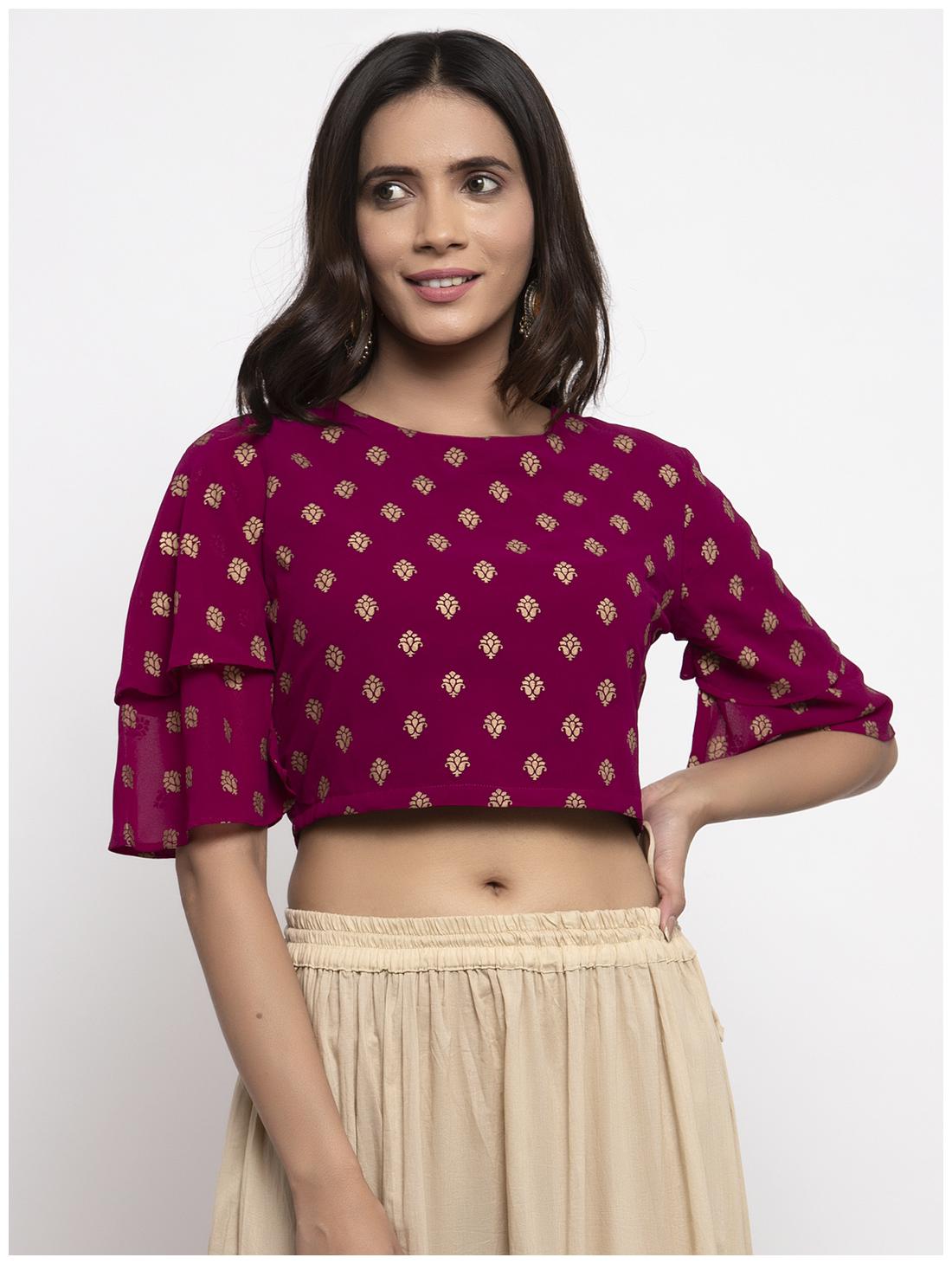 

KIAASA Women Printed Regular top - Pink