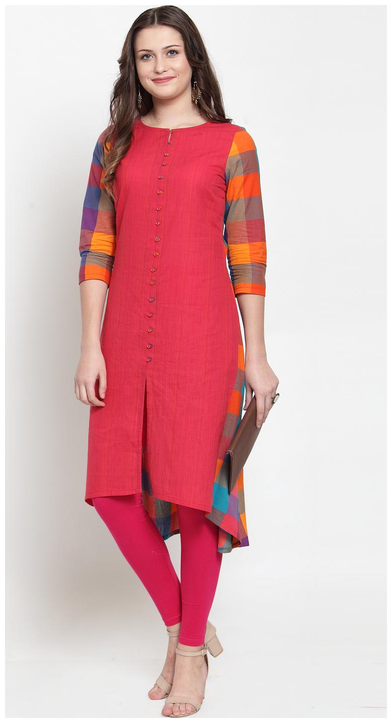 

Kiaasa Multicolor Cotton Solid Kurta