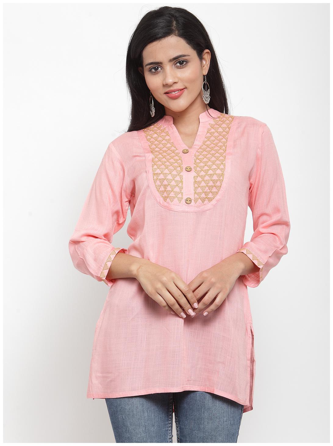 

KIAASA Women Solid Regular tunic - Pink