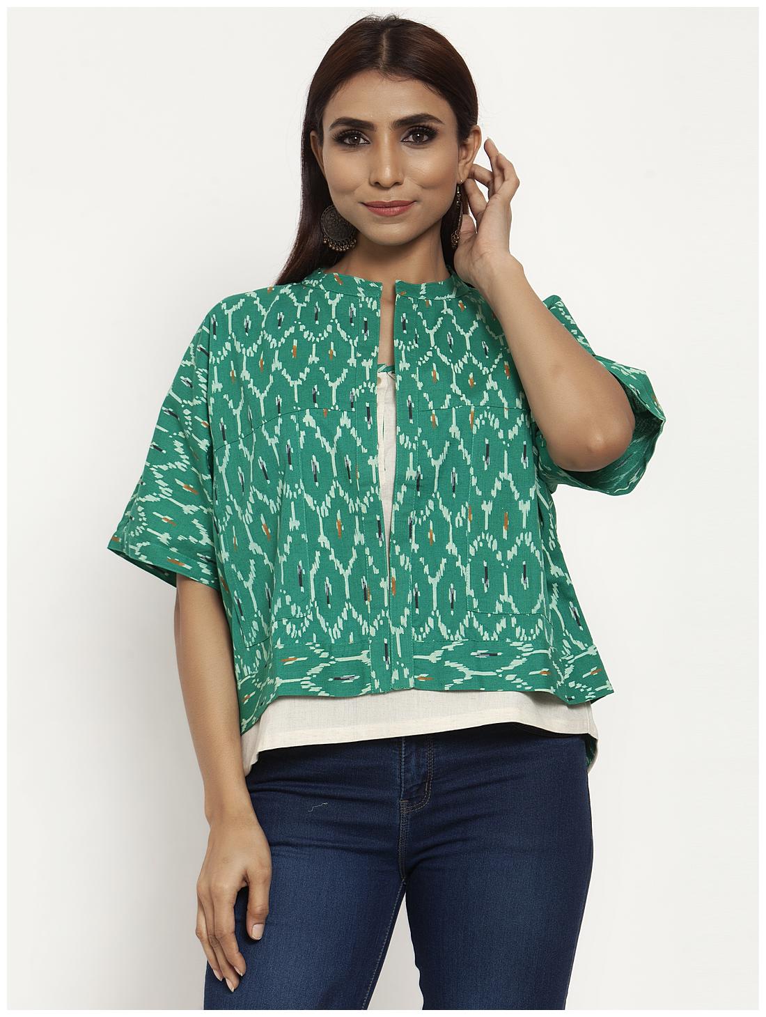 

KIAASA Women Printed Regular top - Green