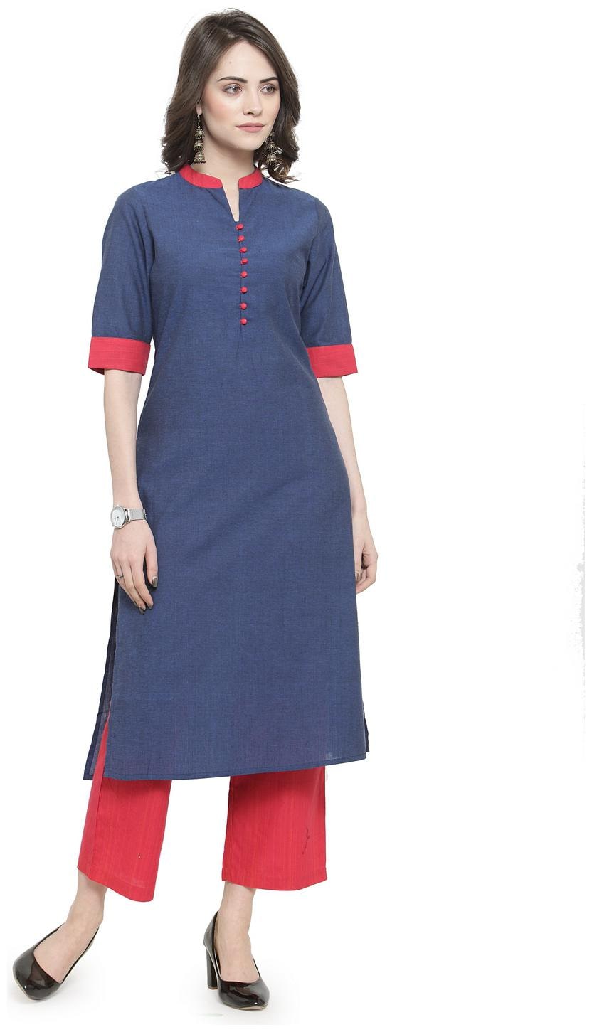 

Kiaasa Women Blue Pure Cotton Kurta Sets
