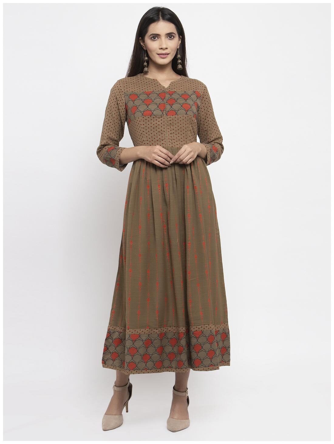 

KIAASA Women Green Printed Anarkali Kurta
