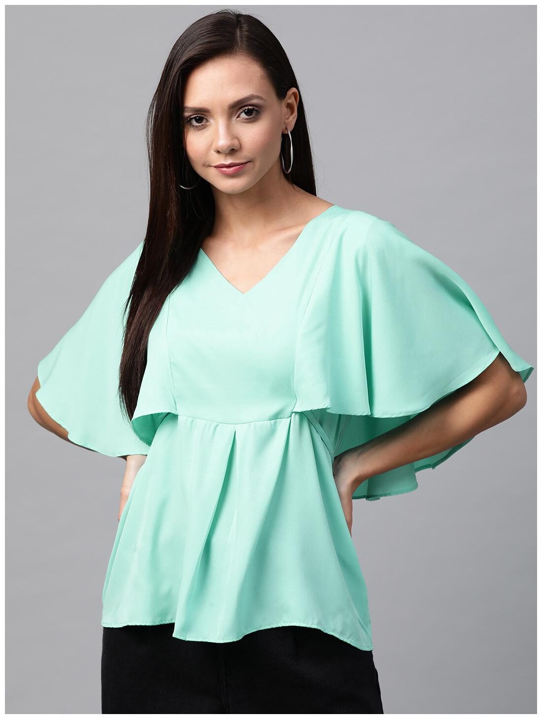

KIAASA Women Solid Regular top - Green
