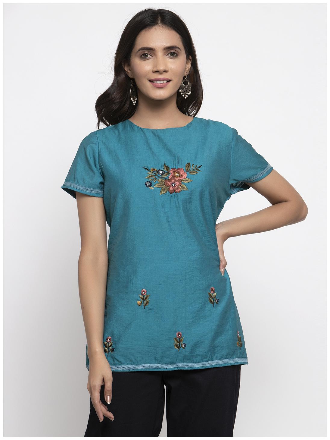 

KIAASA Women Printed Regular top - Green