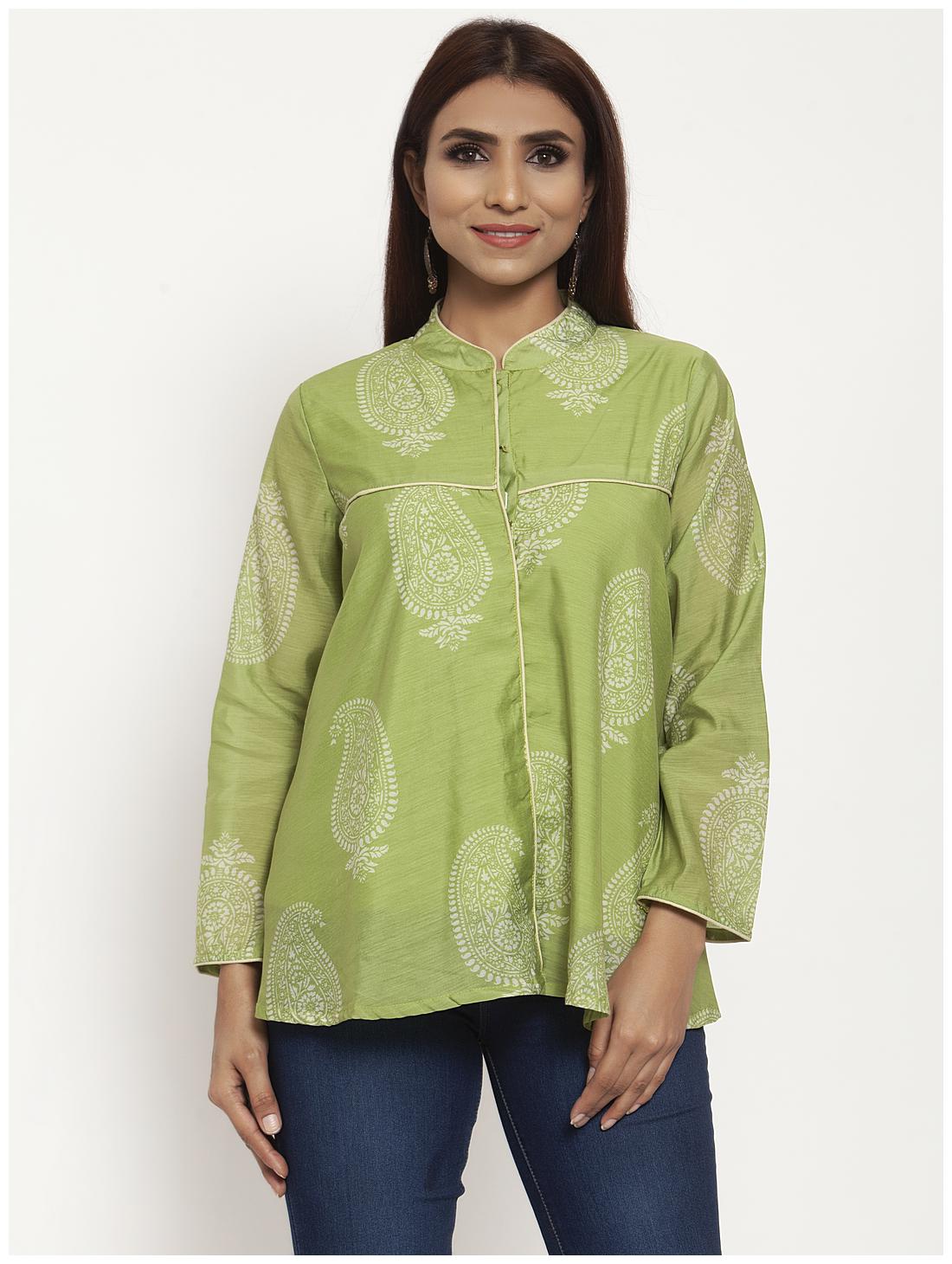 

KIAASA Women Printed Regular top - Green