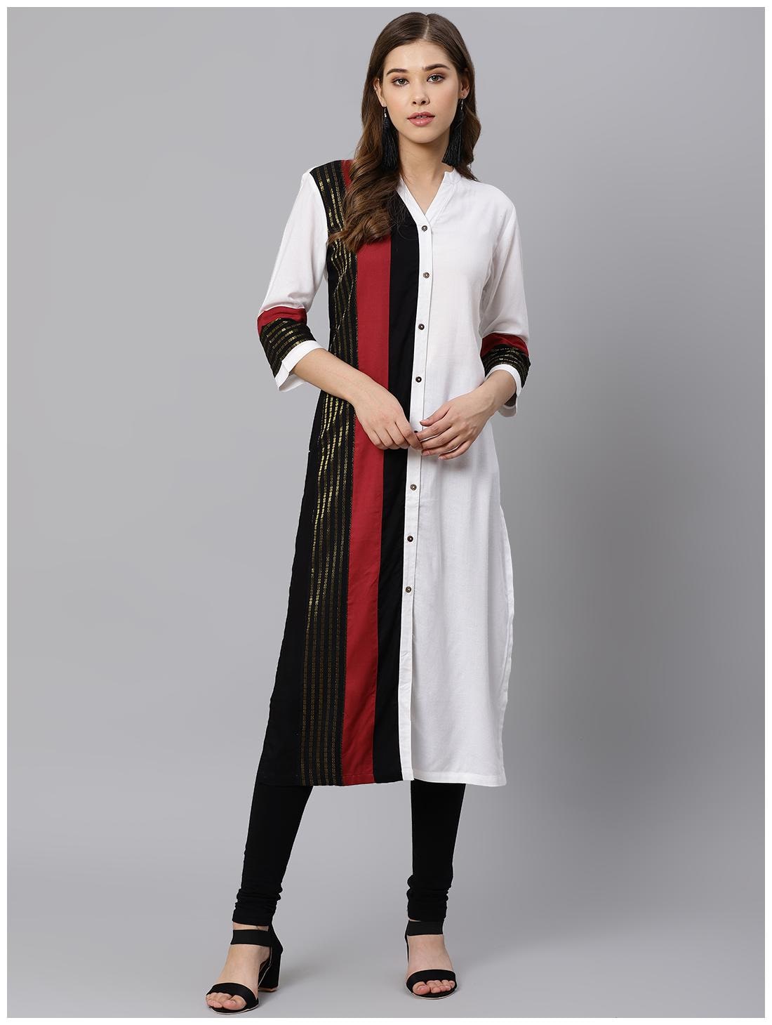 

KIAASA Women Multi Colorblocked Straight Kurta