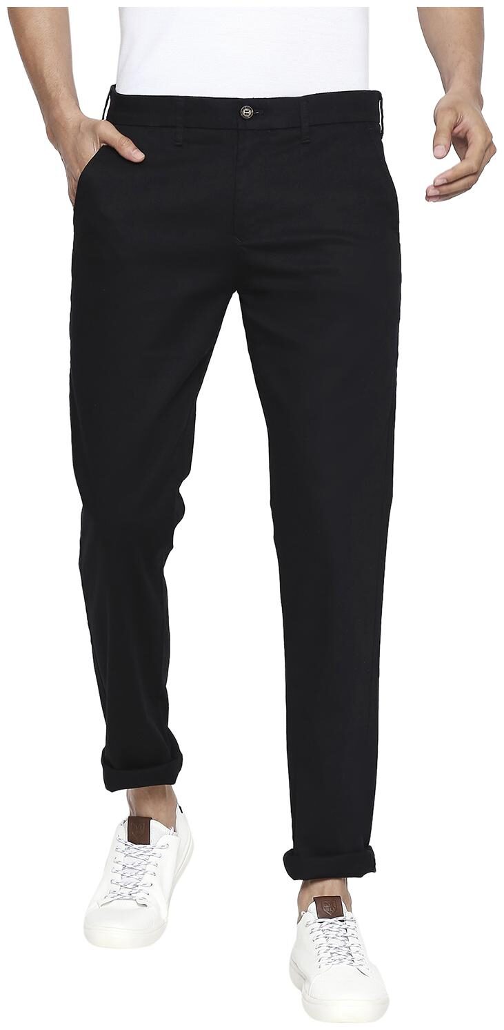 

Killer Men Black Solid Slim fit Travel friendly Chinos