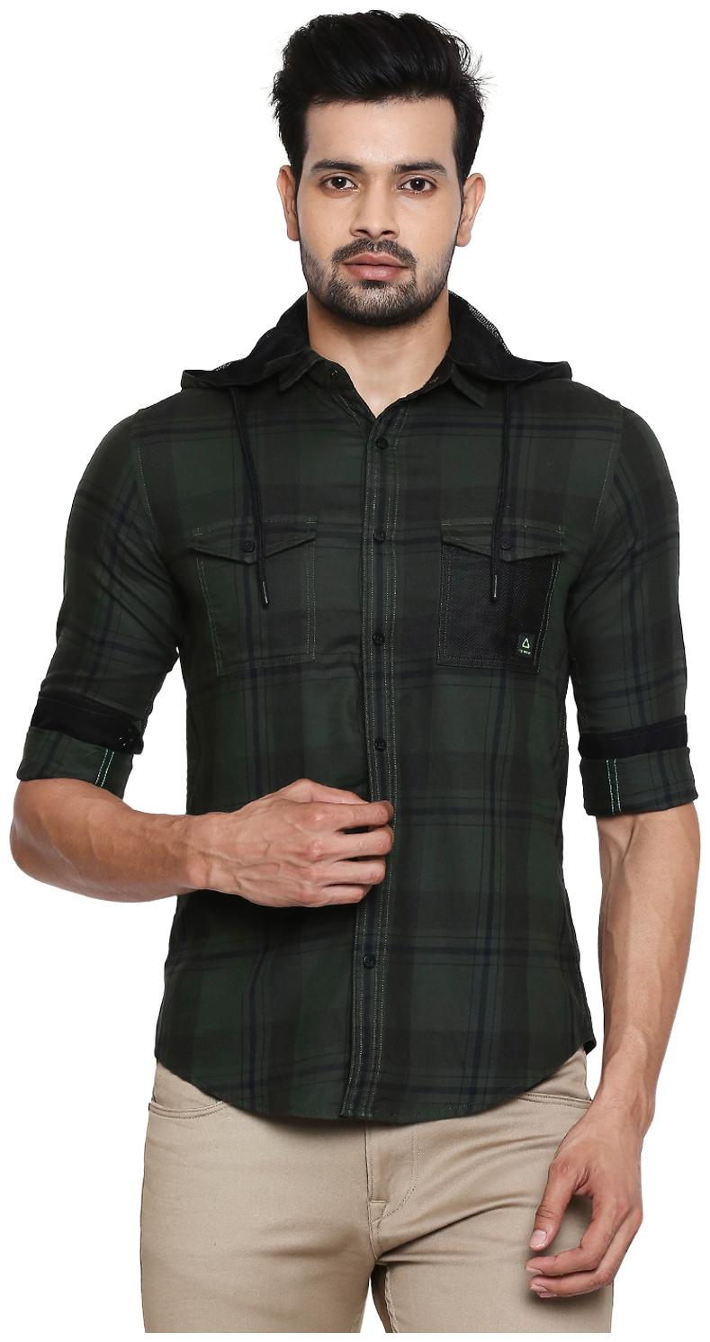 

Killer Men Green Checked Slim Fit Casual Shirt