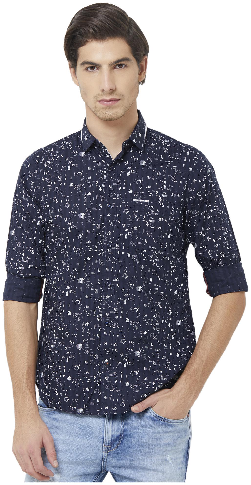 

Killer Men Blue Printed Slim Fit Casual Shirt