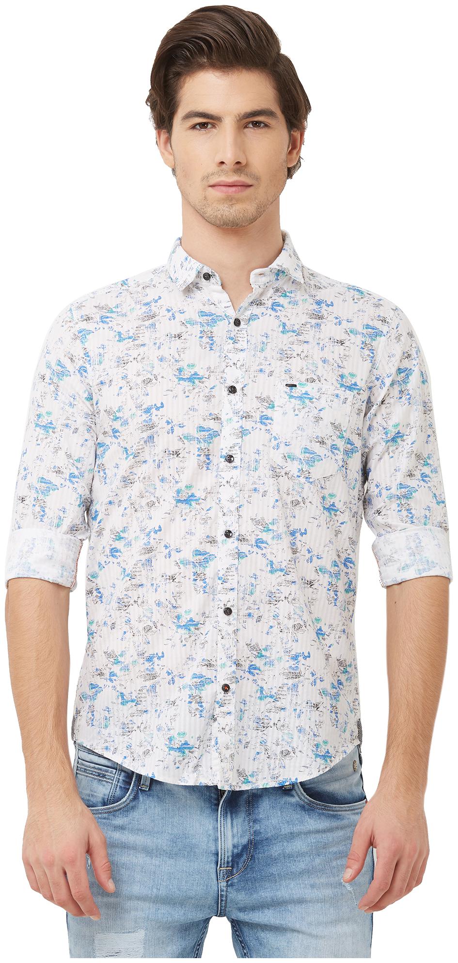 

Killer Men Blue Printed Slim Fit Casual Shirt
