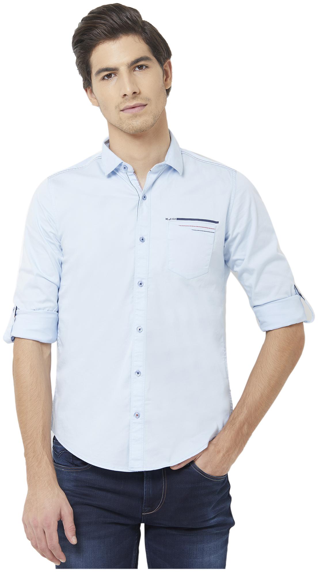 

Killer Men Blue Solid Slim Fit Casual Shirt