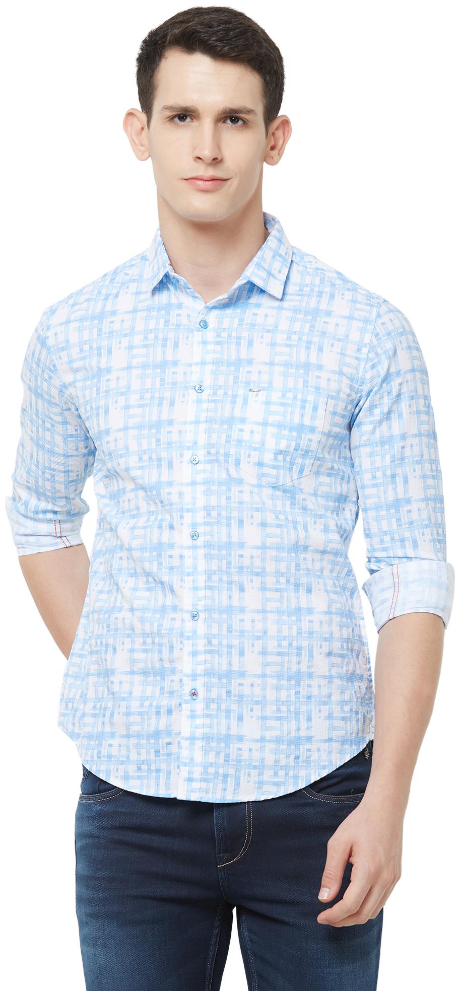 

Killer Men Blue Solid Slim Fit Casual Shirt