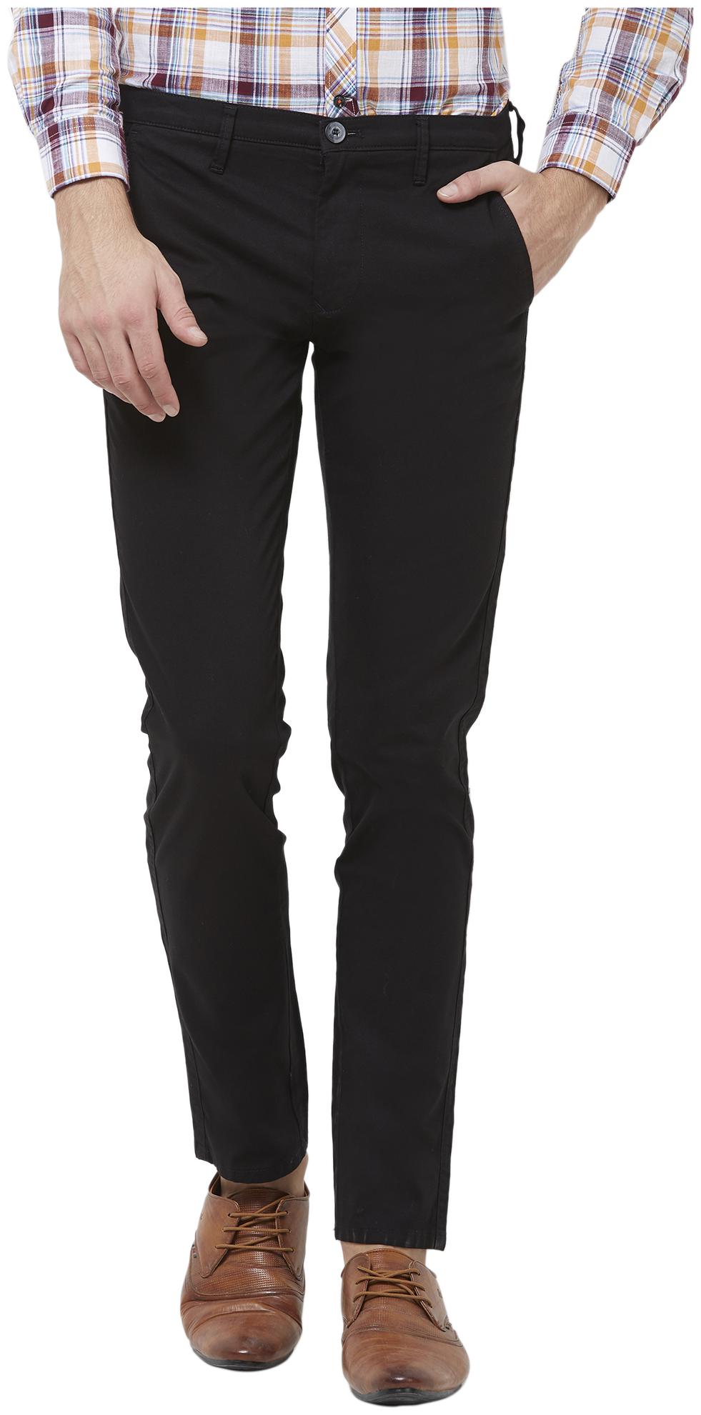 

Killer Men Black Solid Slim fit Regular trousers