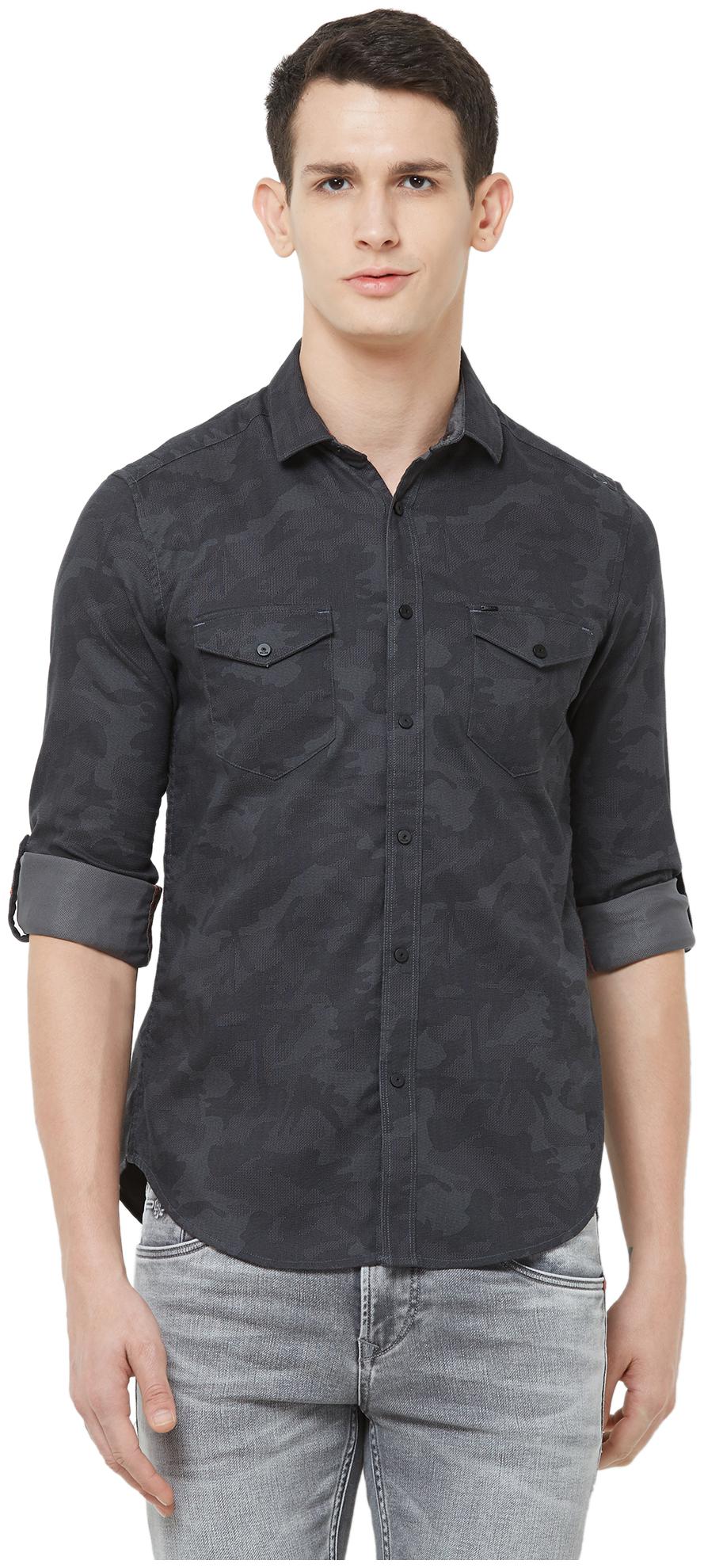 

Killer Men Black Camouflage Slim Fit Casual Shirt