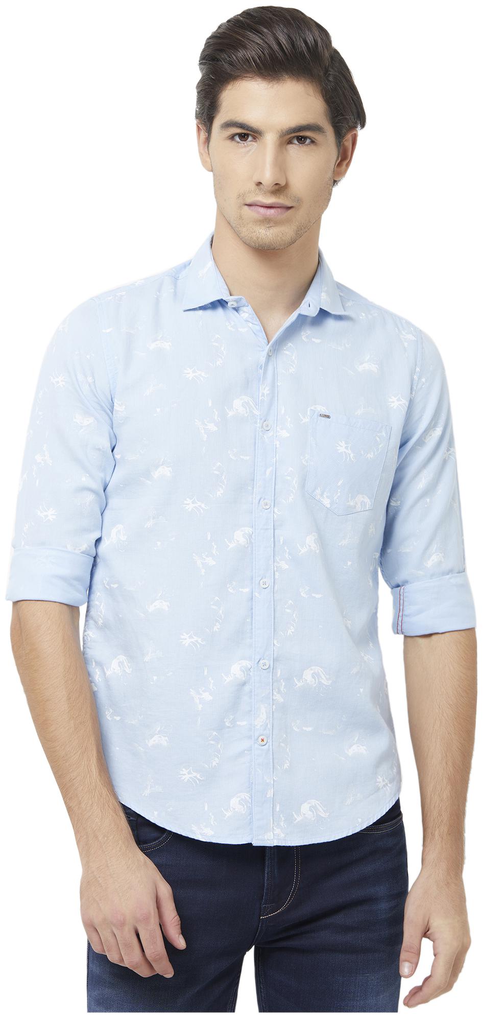 

Killer Men Blue Printed Slim Fit Casual Shirt