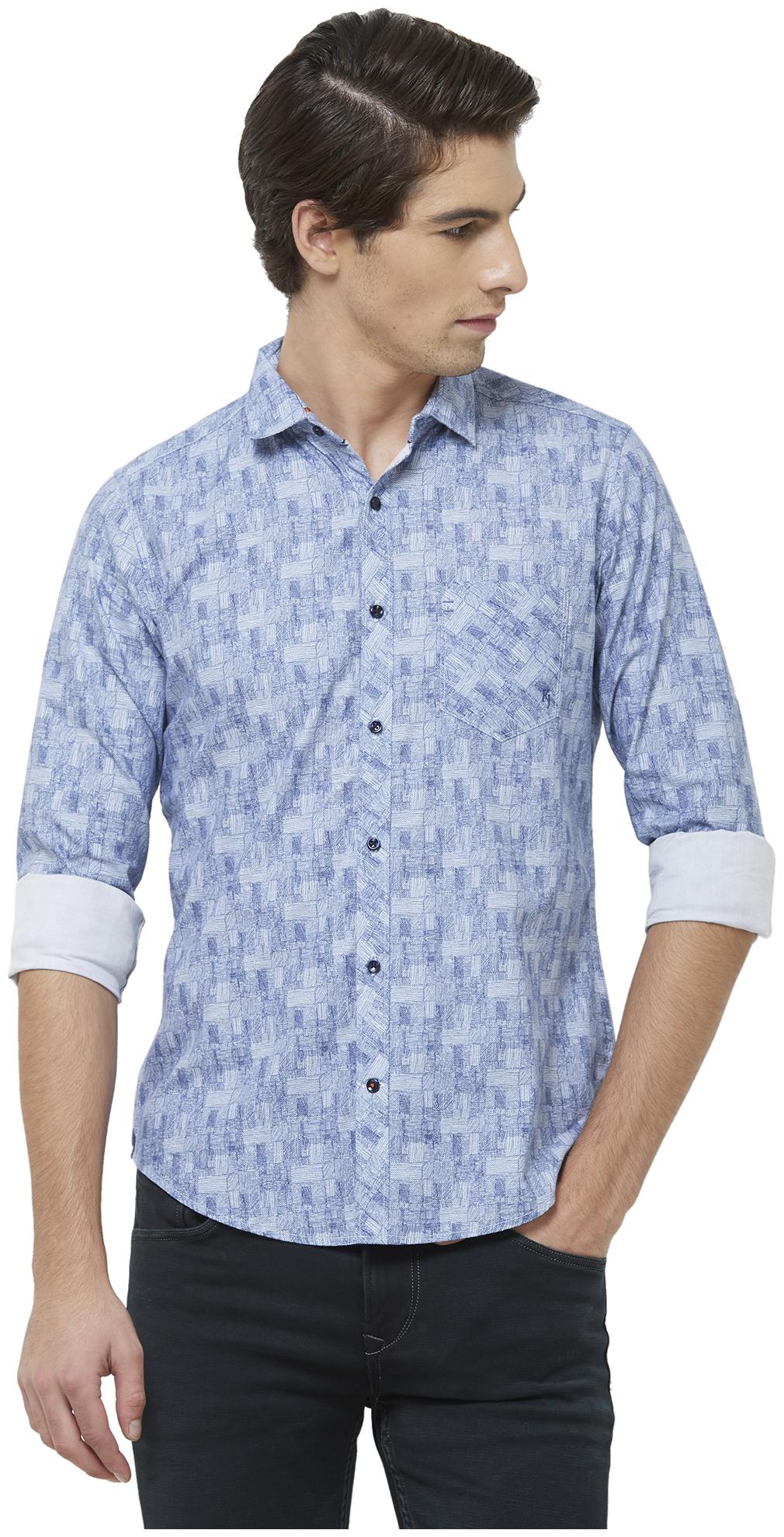 

Killer Men Blue Printed Slim Fit Casual Shirt
