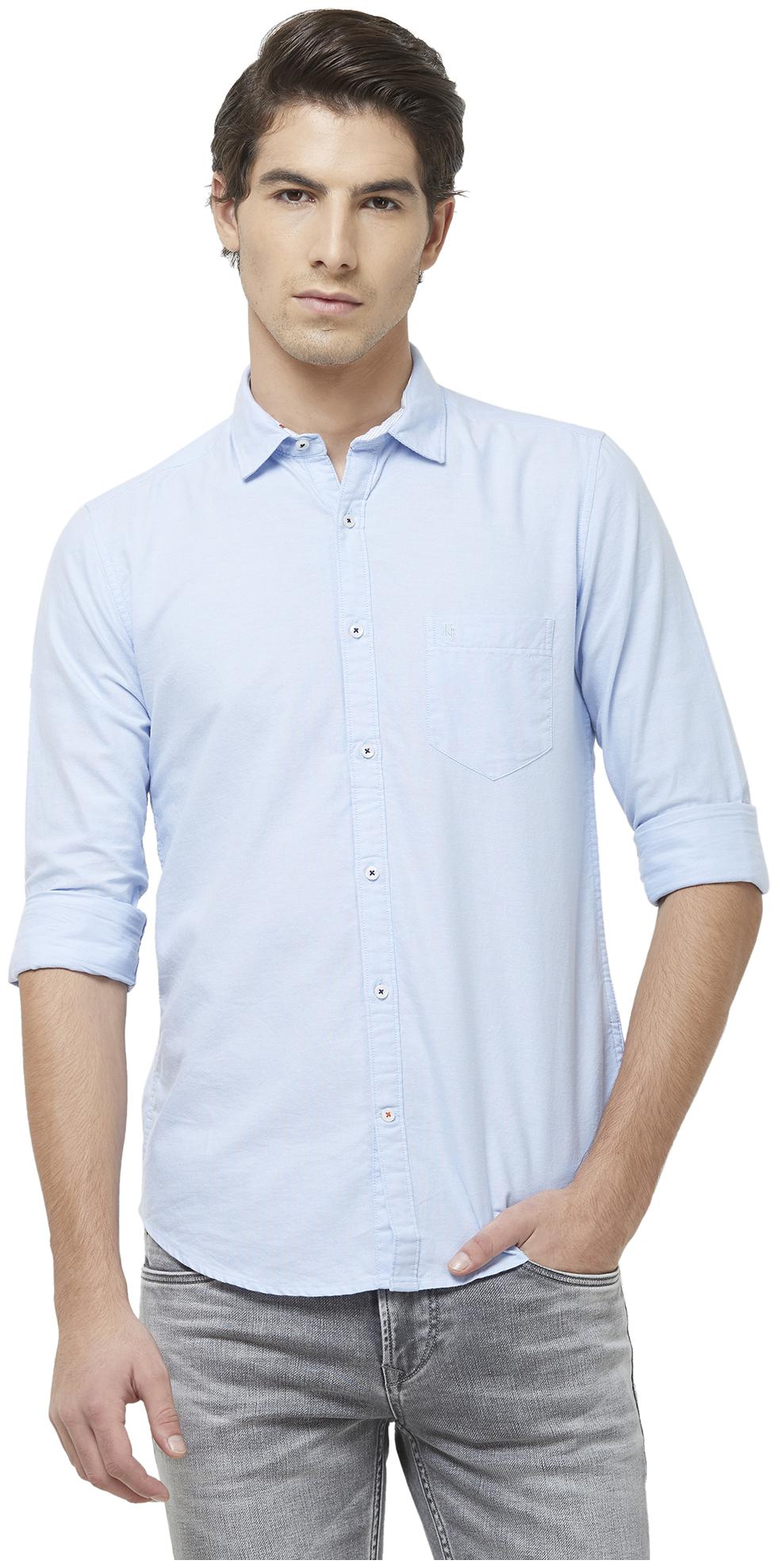 

Killer Men Blue Solid Slim Fit Casual Shirt