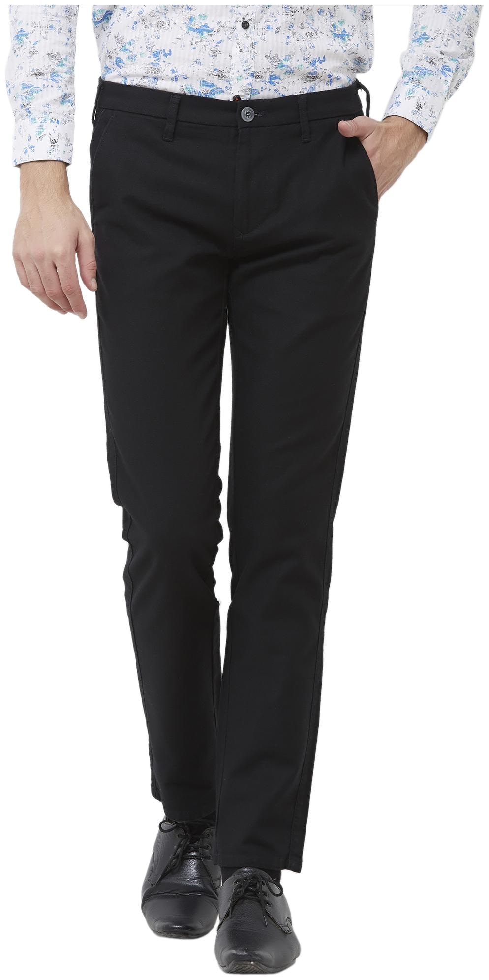

Killer Men Black Solid Slim fit Regular trousers