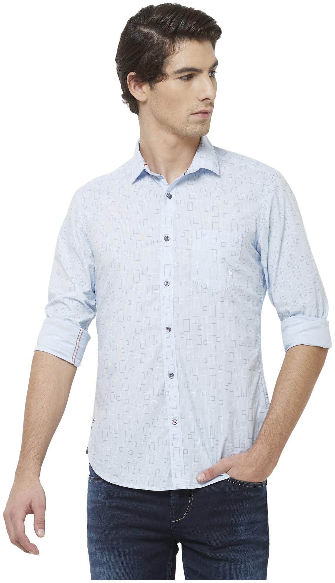 

Killer Men Blue Printed Slim Fit Casual Shirt