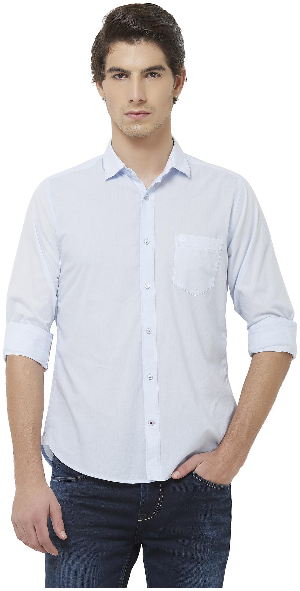 

Killer Men Blue Weaved Slim Fit Casual Shirt