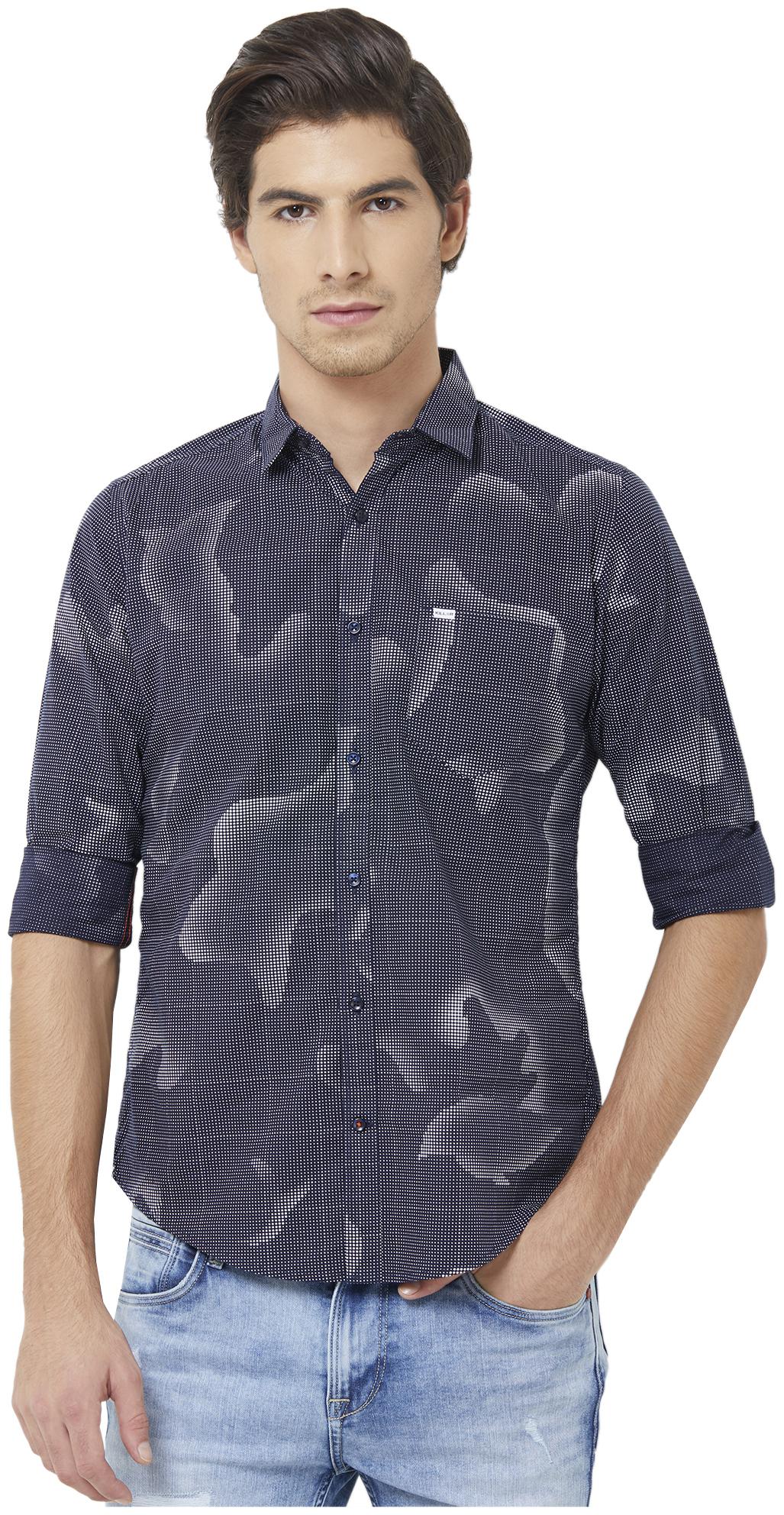 

Killer Men Blue Printed Slim Fit Casual Shirt