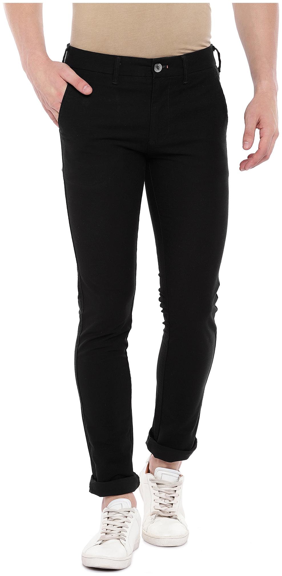 

Killer Men Black Solid Slim fit Regular trousers