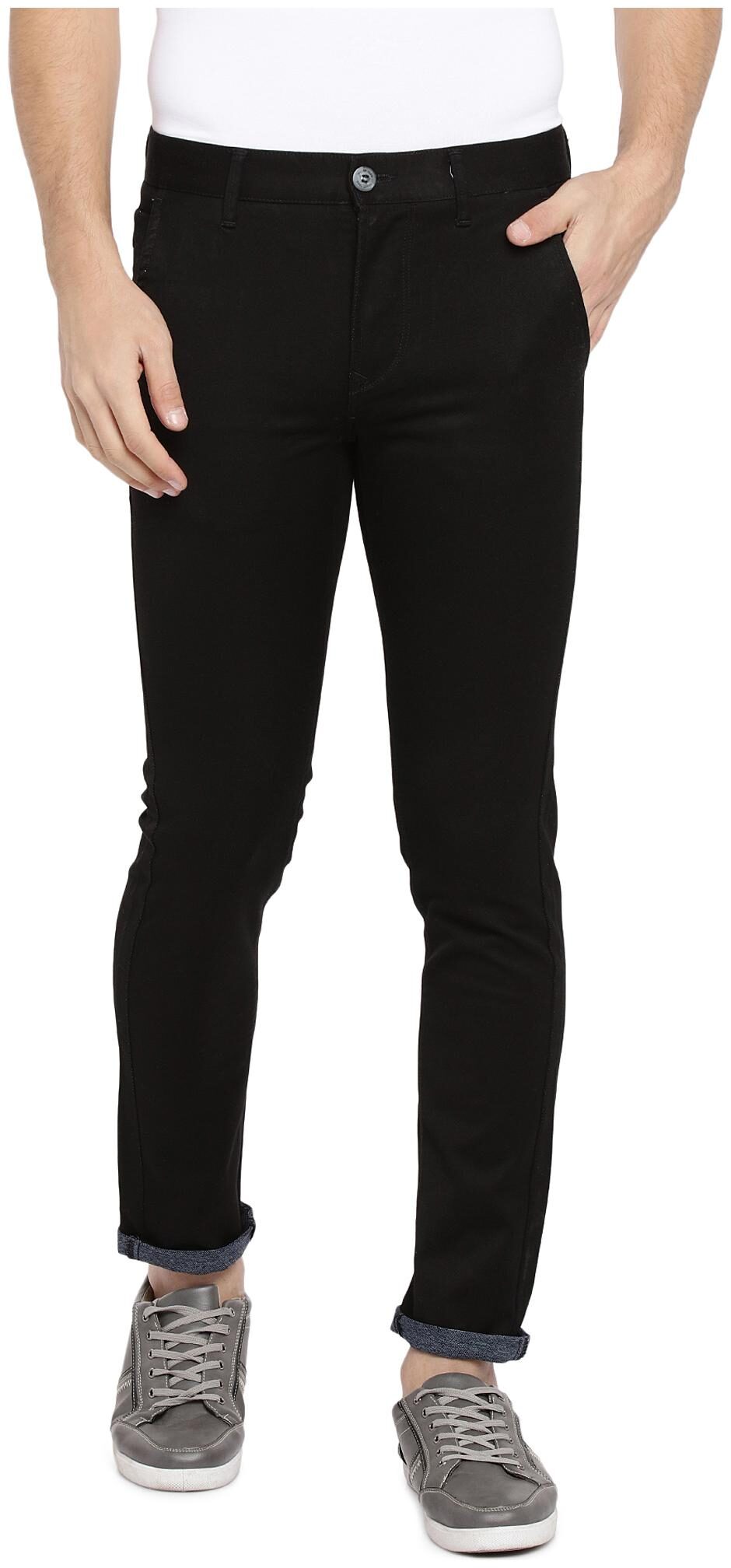 

Killer Men Black Solid Slim fit Regular trousers