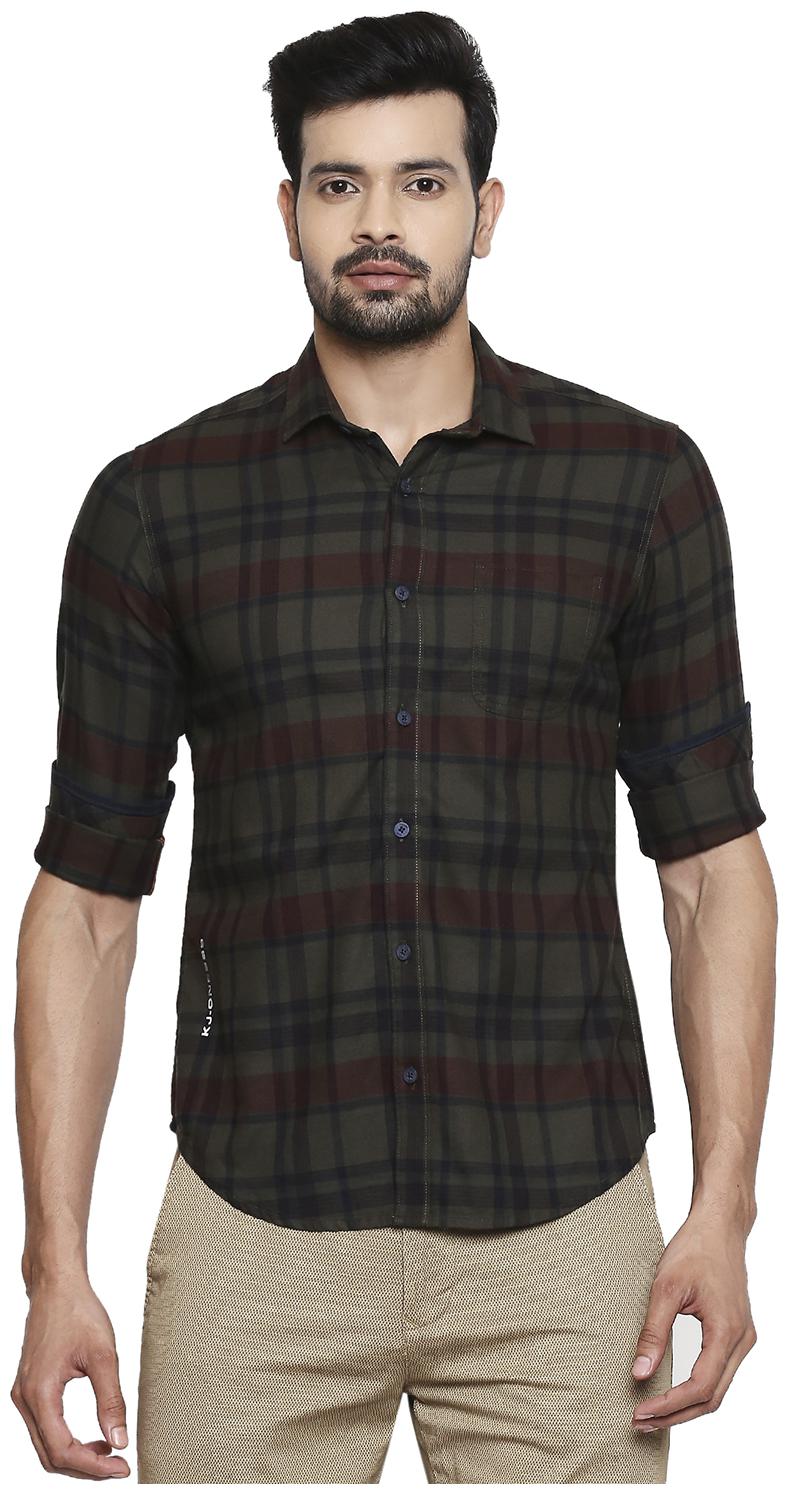 

Killer Men Green Checked Slim Fit Casual Shirt