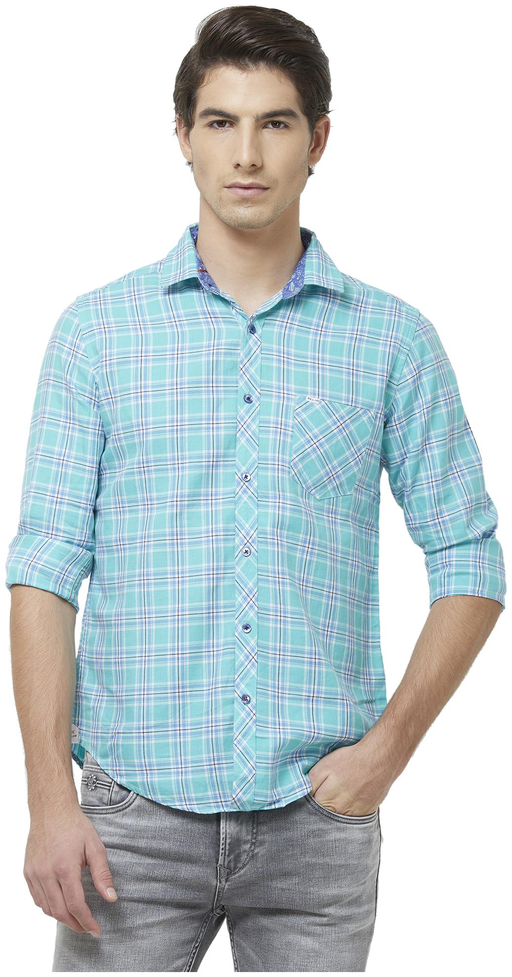 

Killer Men Green Checked Slim Fit Casual Shirt