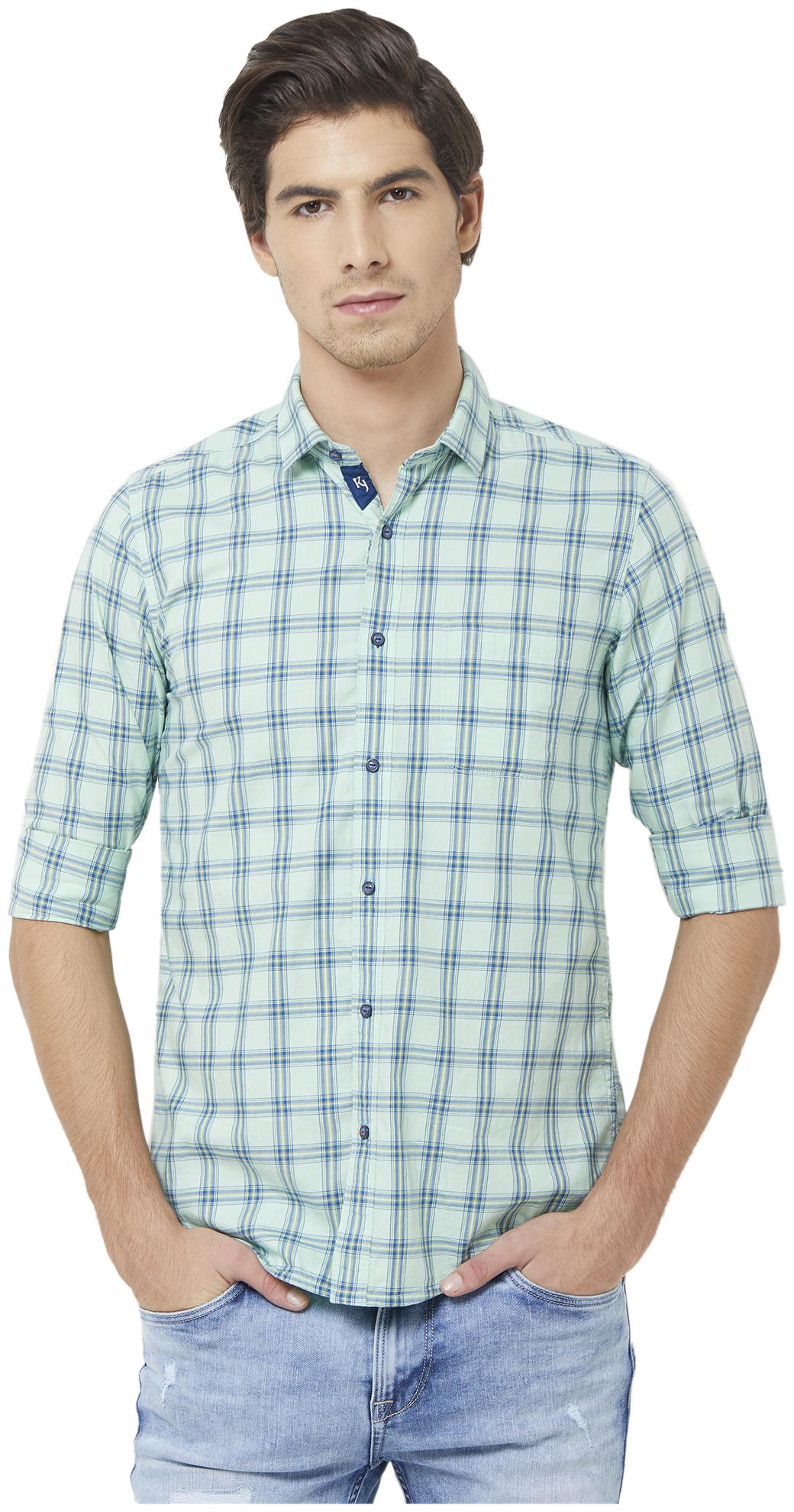 

Killer Men Green Checked Slim Fit Casual Shirt