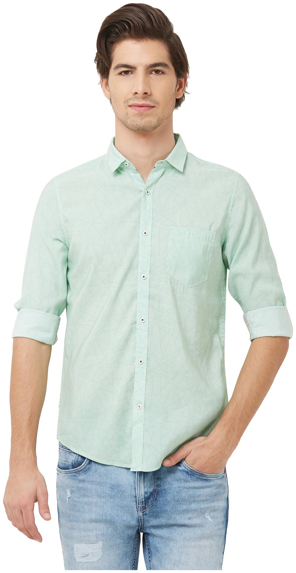 

Killer Men Green Solid Slim Fit Casual Shirt