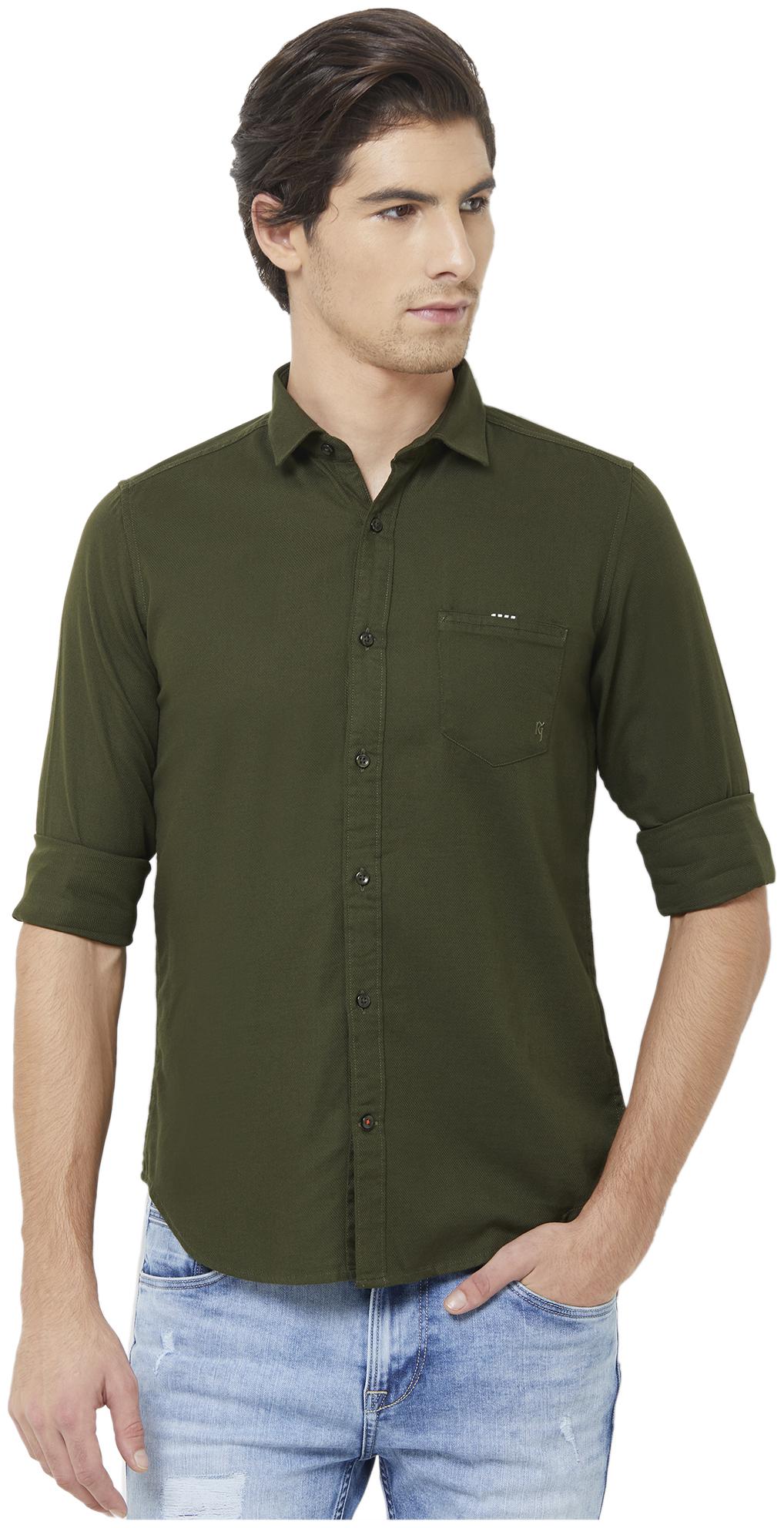 

Killer Men Green Solid Slim Fit Casual Shirt