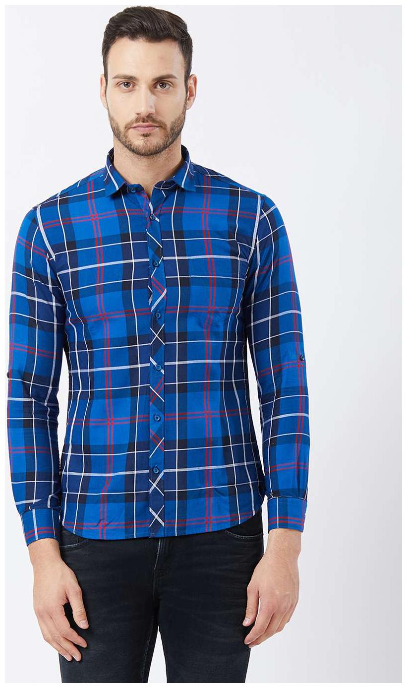 

Killer Men Blue Checked Regular Fit Casual Shirt
