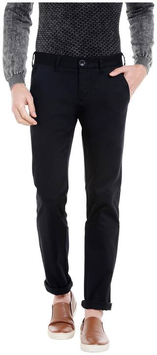 Killer Men Black Solid Slim fit Regular trousers