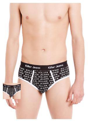 Killer Printed Briefs - Black ,Pack Of 2
