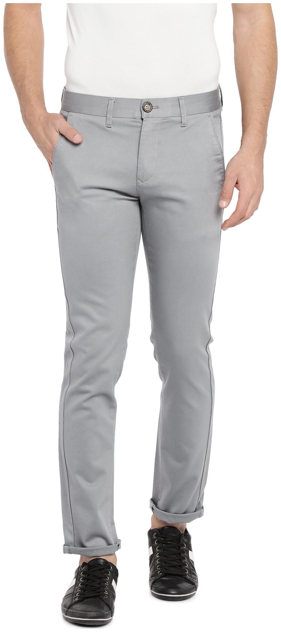 

Killer Men Grey Solid Slim fit Regular trousers