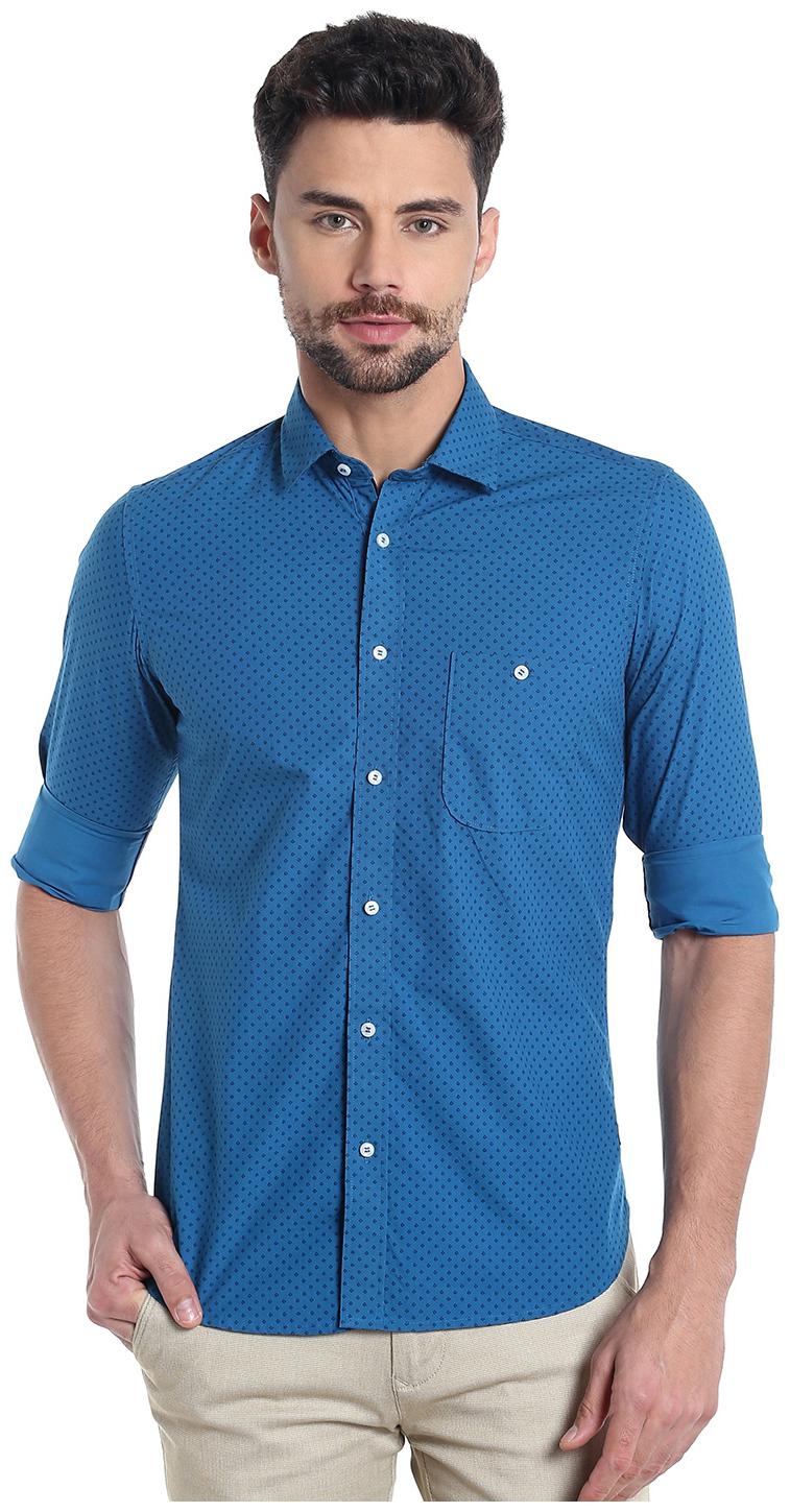 

Killer Men Blue Solid Slim Fit Casual Shirt