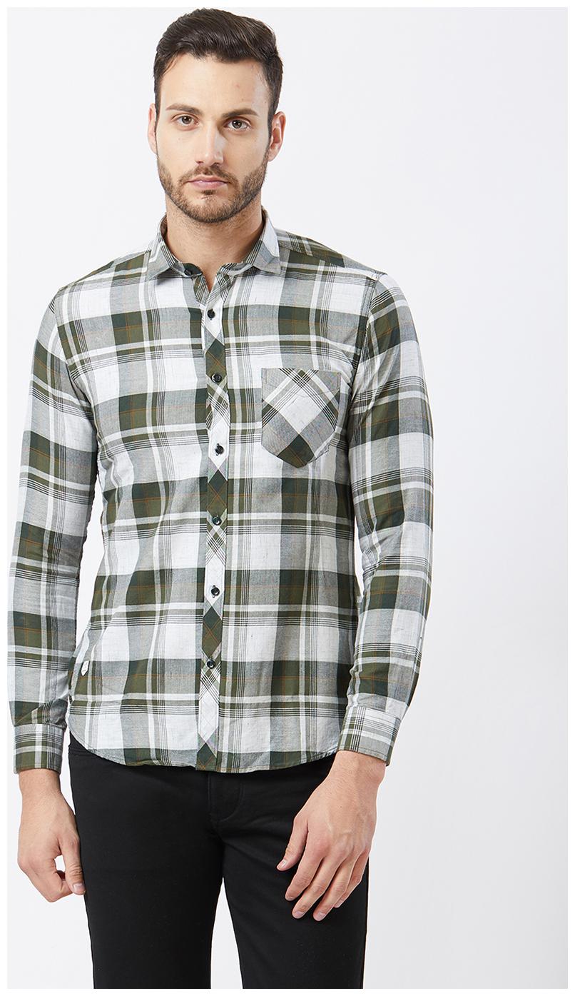 

Killer Men Green Checked Slim Fit Casual Shirt