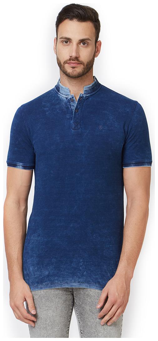 

Killer Men Blue Regular fit Cotton Mandarin collar T-Shirt - Pack Of 1