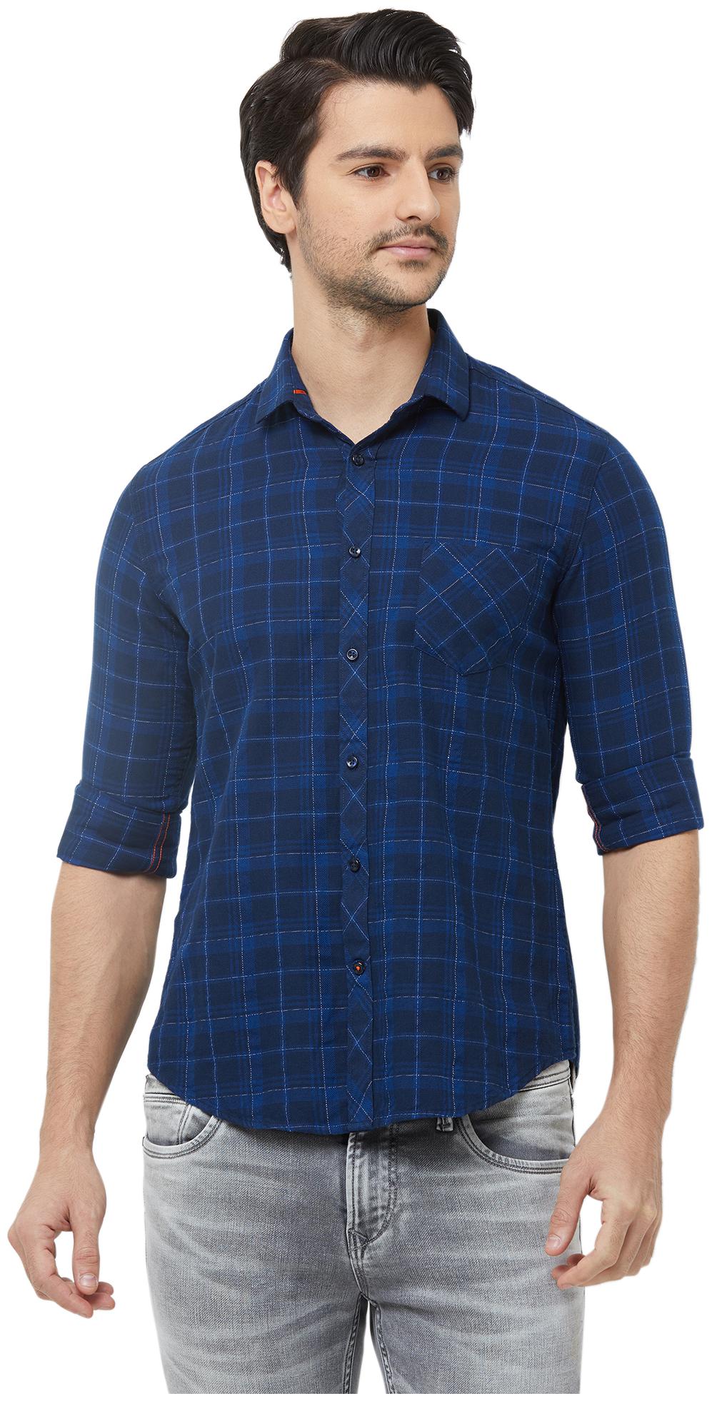 

Killer Men Blue Checked Slim Fit Casual Shirt