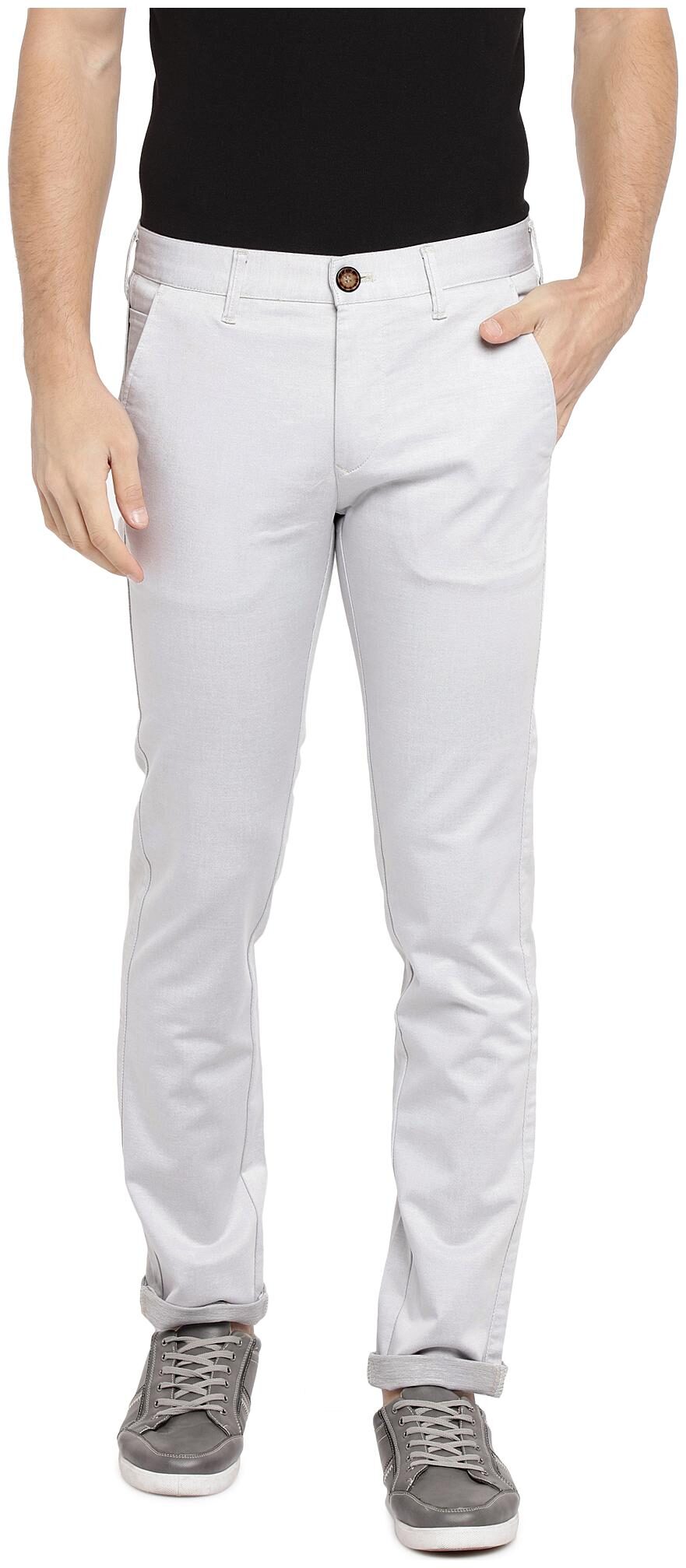 

Killer Men White Solid Slim fit Regular trousers