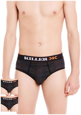Killer Checked Briefs - Black ,Pack Of 3